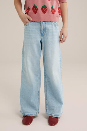 wide leg jeans light blue denim