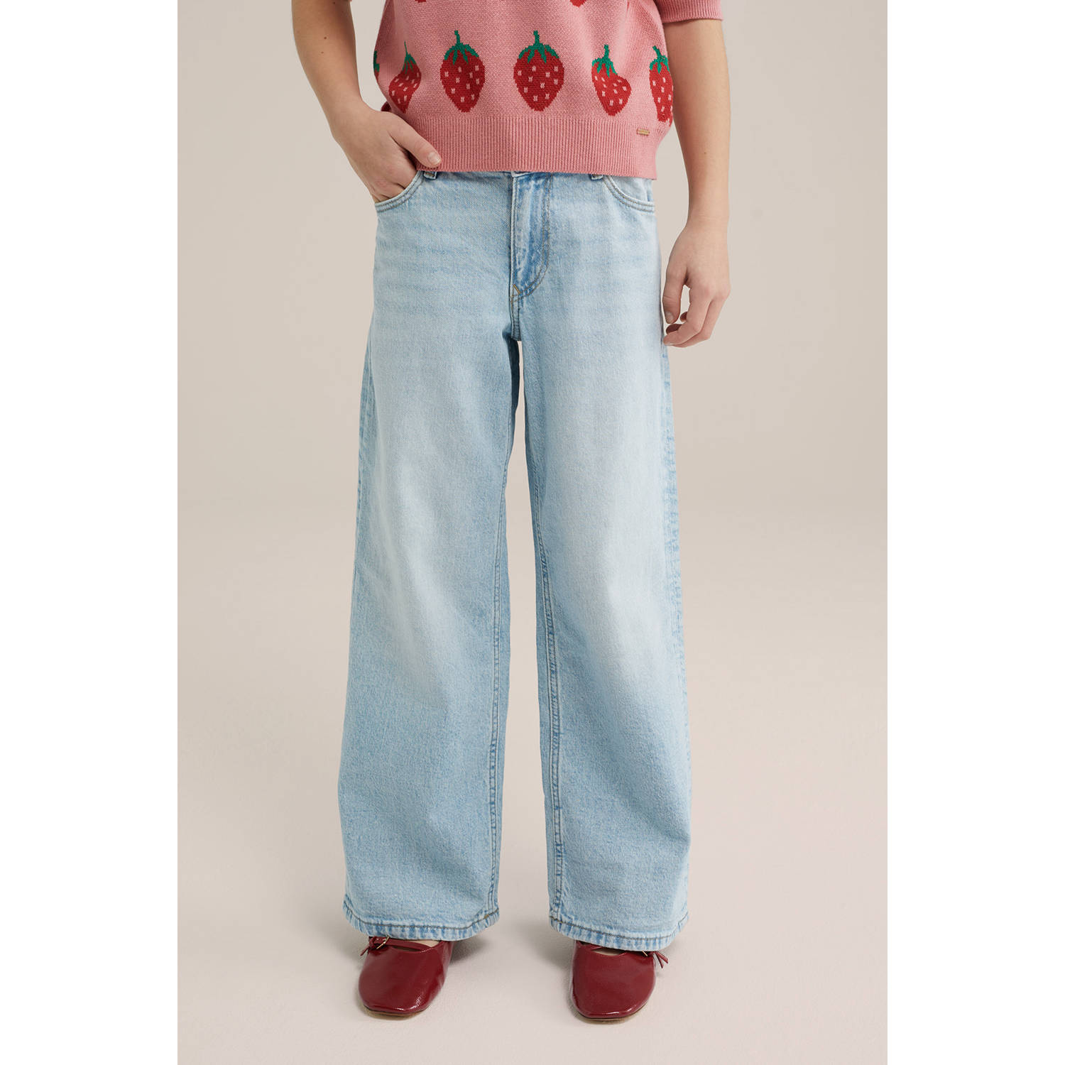 WE Fashion Blue Ridge wide leg jeans light blue denim