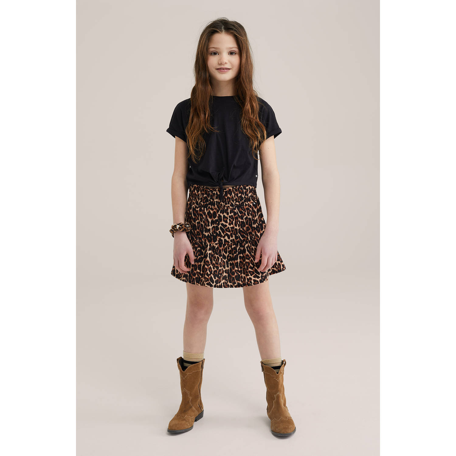 WE Fashion korte rok bruin