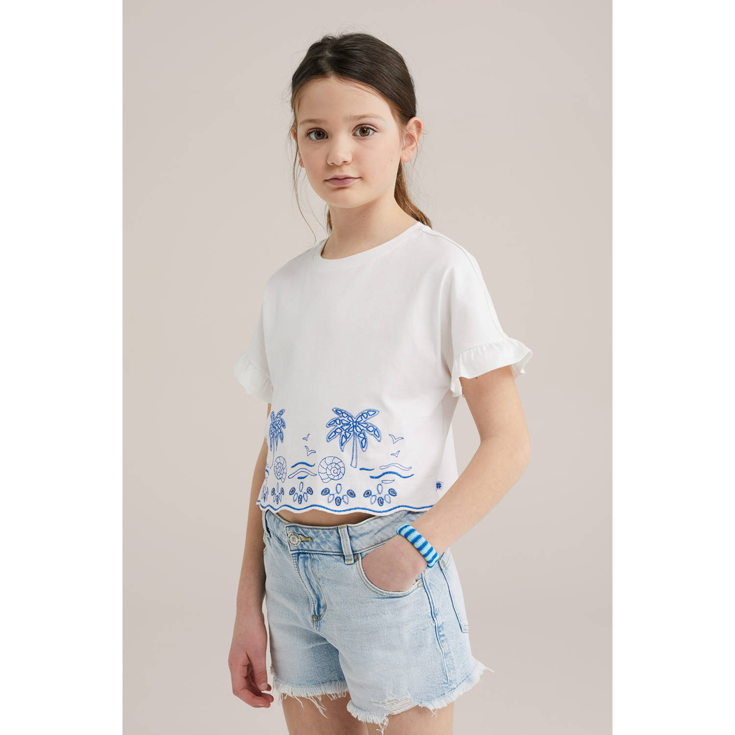 WE Fashion T-shirt wit broderie