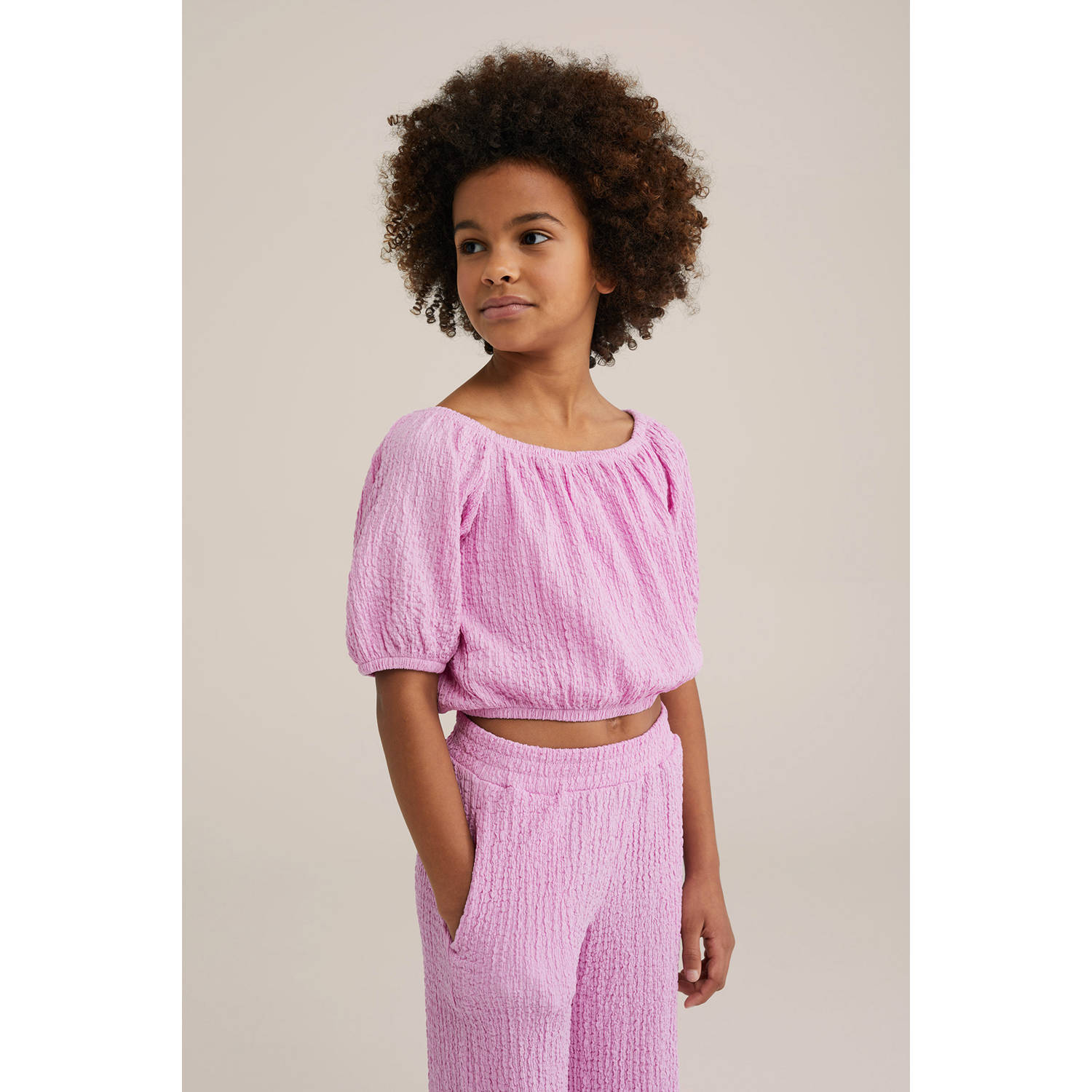 WE Fashion cropped top lichtroze