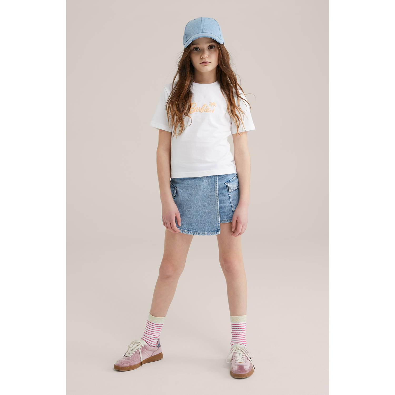 WE Fashion Barbie T-shirt wit