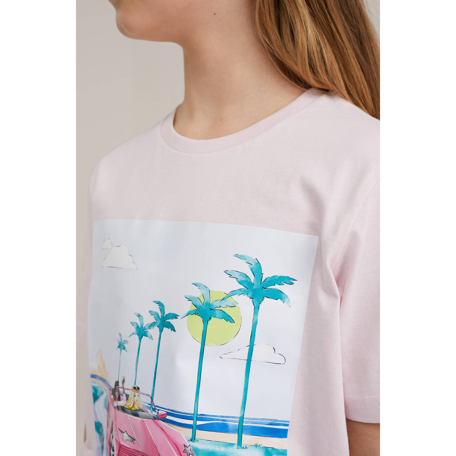 WE Fashion Barbie T-shirt lichtroze