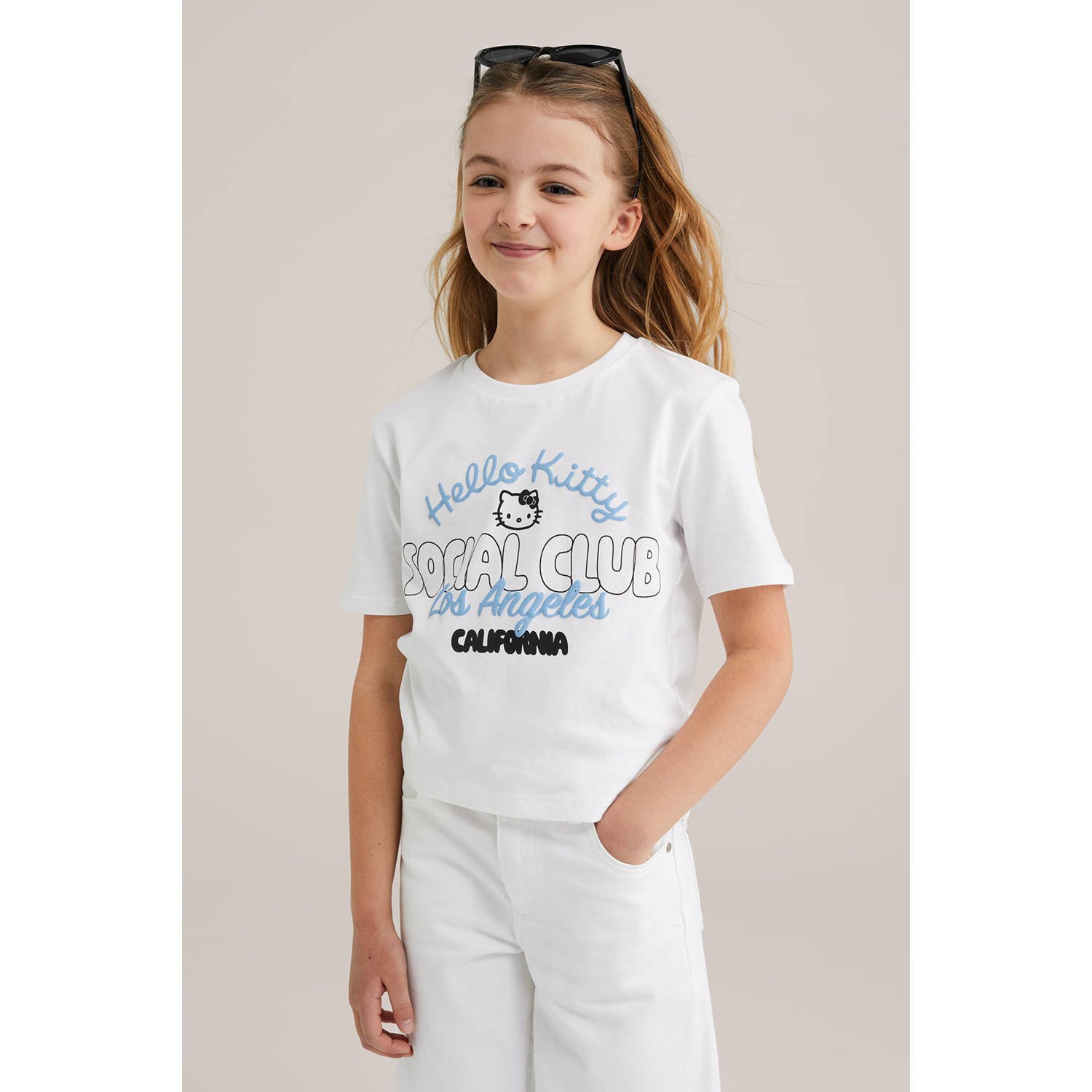 WE Fashion Hello Kitty T-shirt wit
