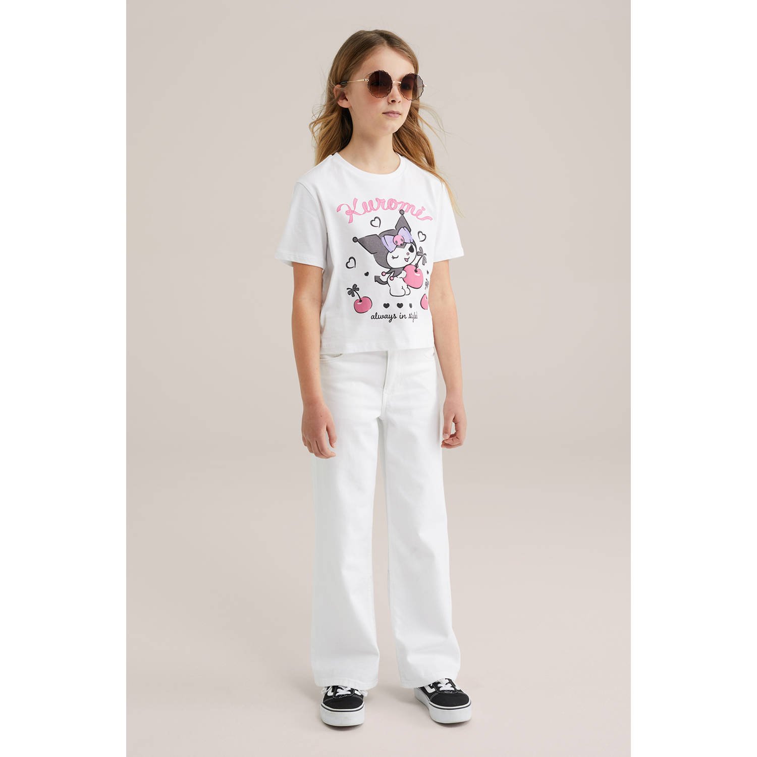 WE Fashion Hello Kitty T-shirt wit