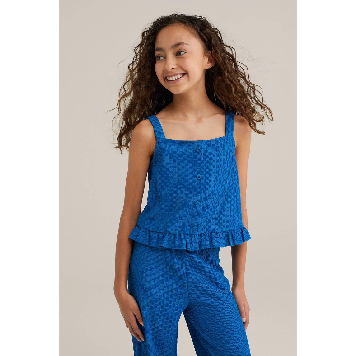 WE Fashion mouwloze top blauw