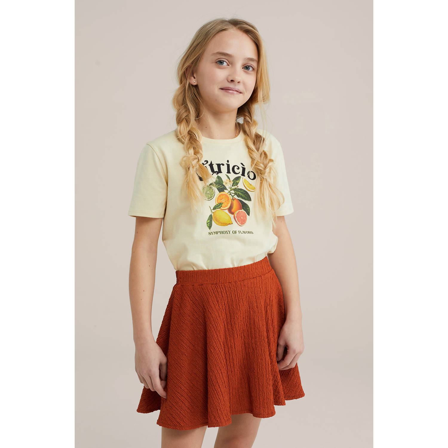 WE Fashion T-shirt lichtgeel