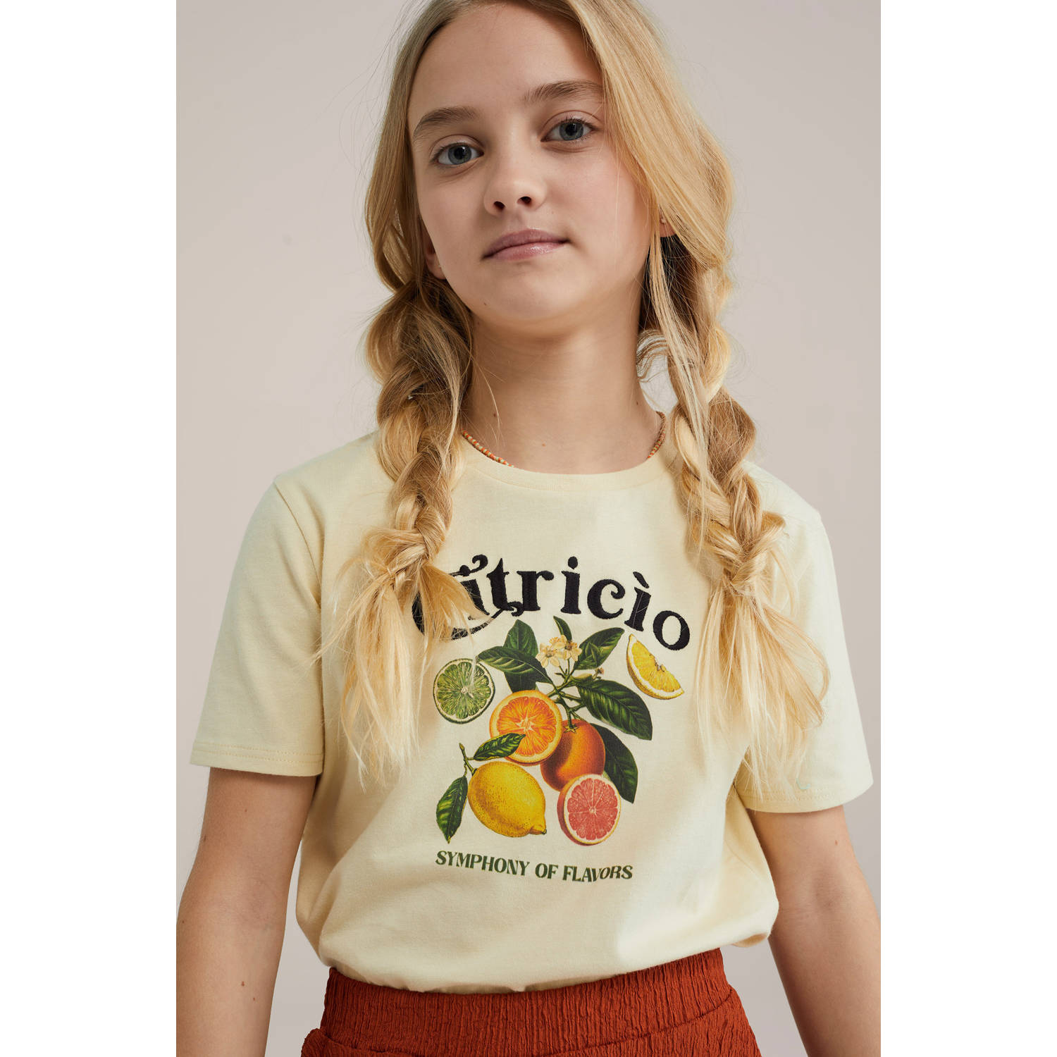 WE Fashion T-shirt lichtgeel
