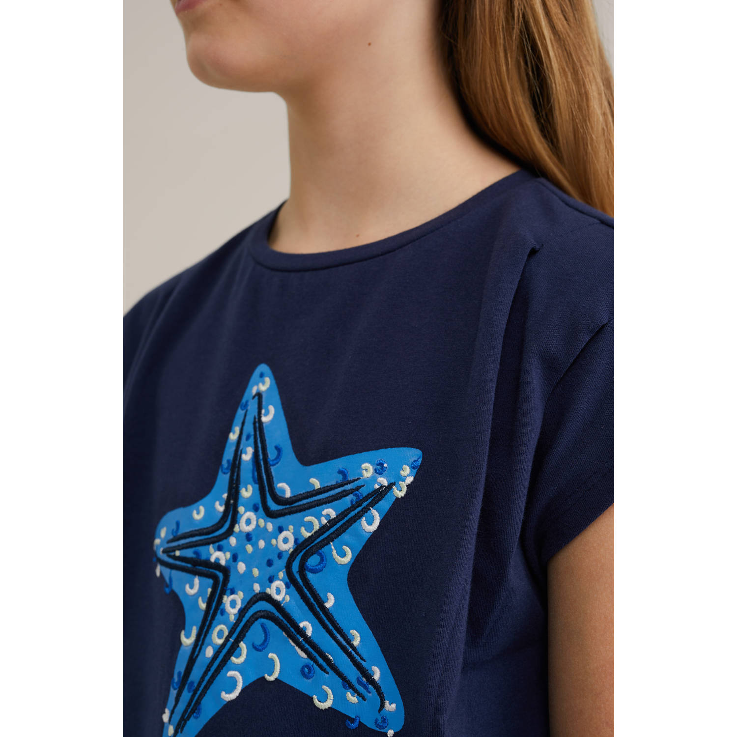 WE Fashion T-shirt donkerblauw