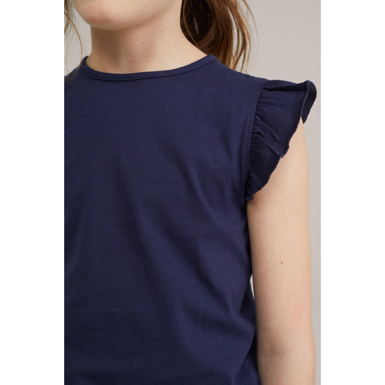 WE Fashion mouwloze top donkerblauw