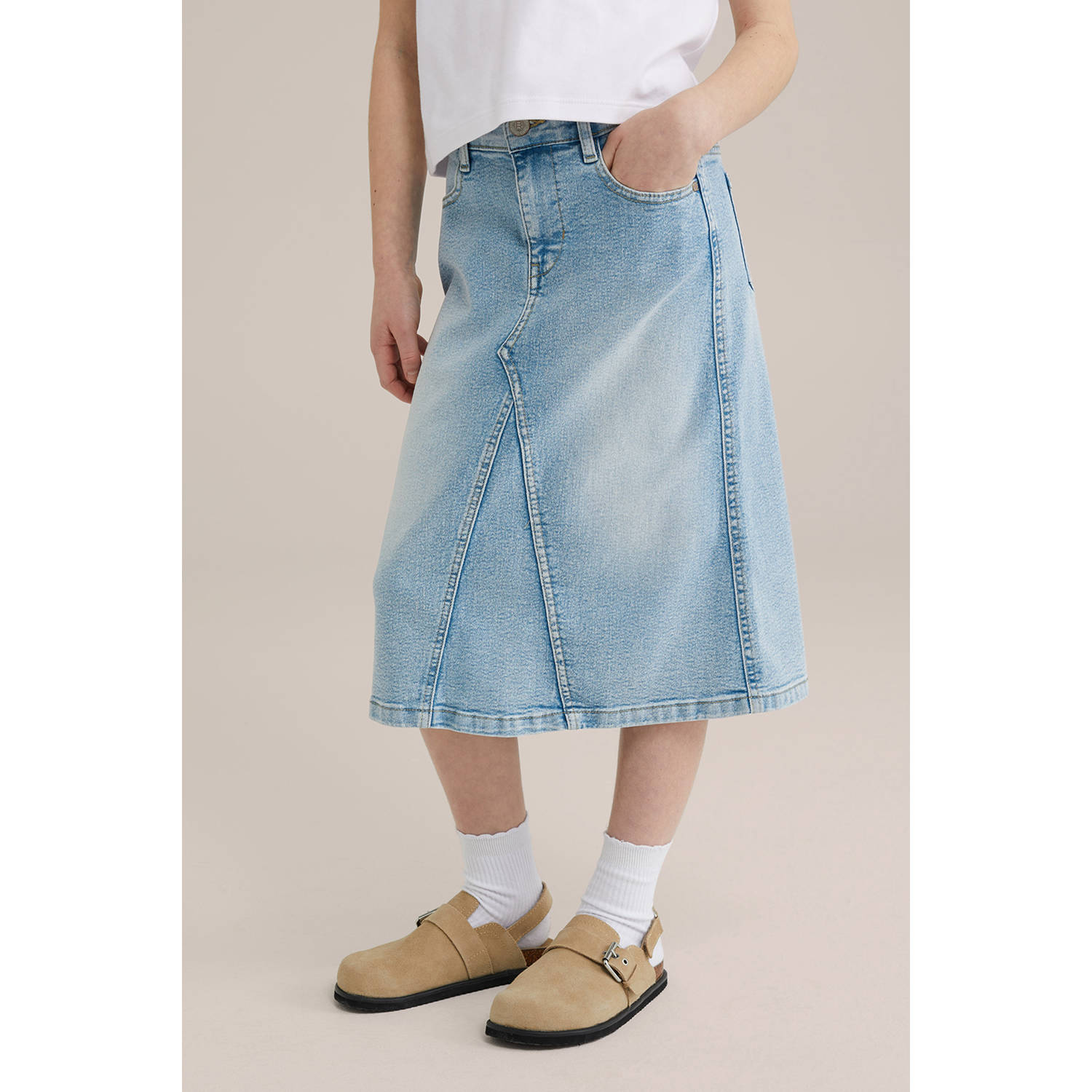 WE Fashion Blue Ridge spijkerrok light blue denim