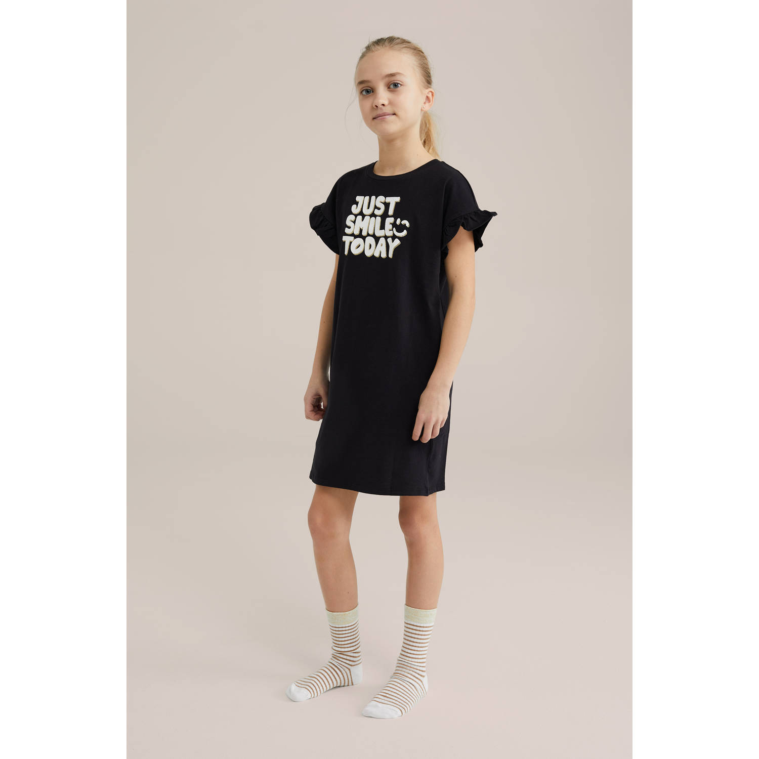 WE Fashion nachthemd zwart