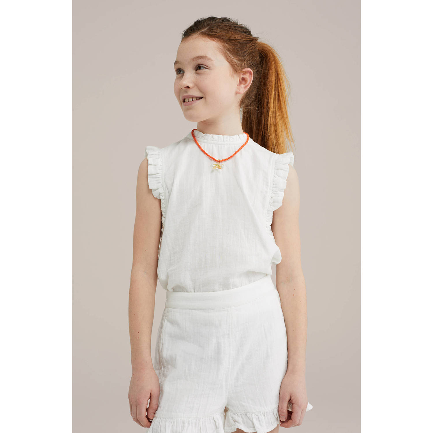 WE Fashion mouwloze top wit