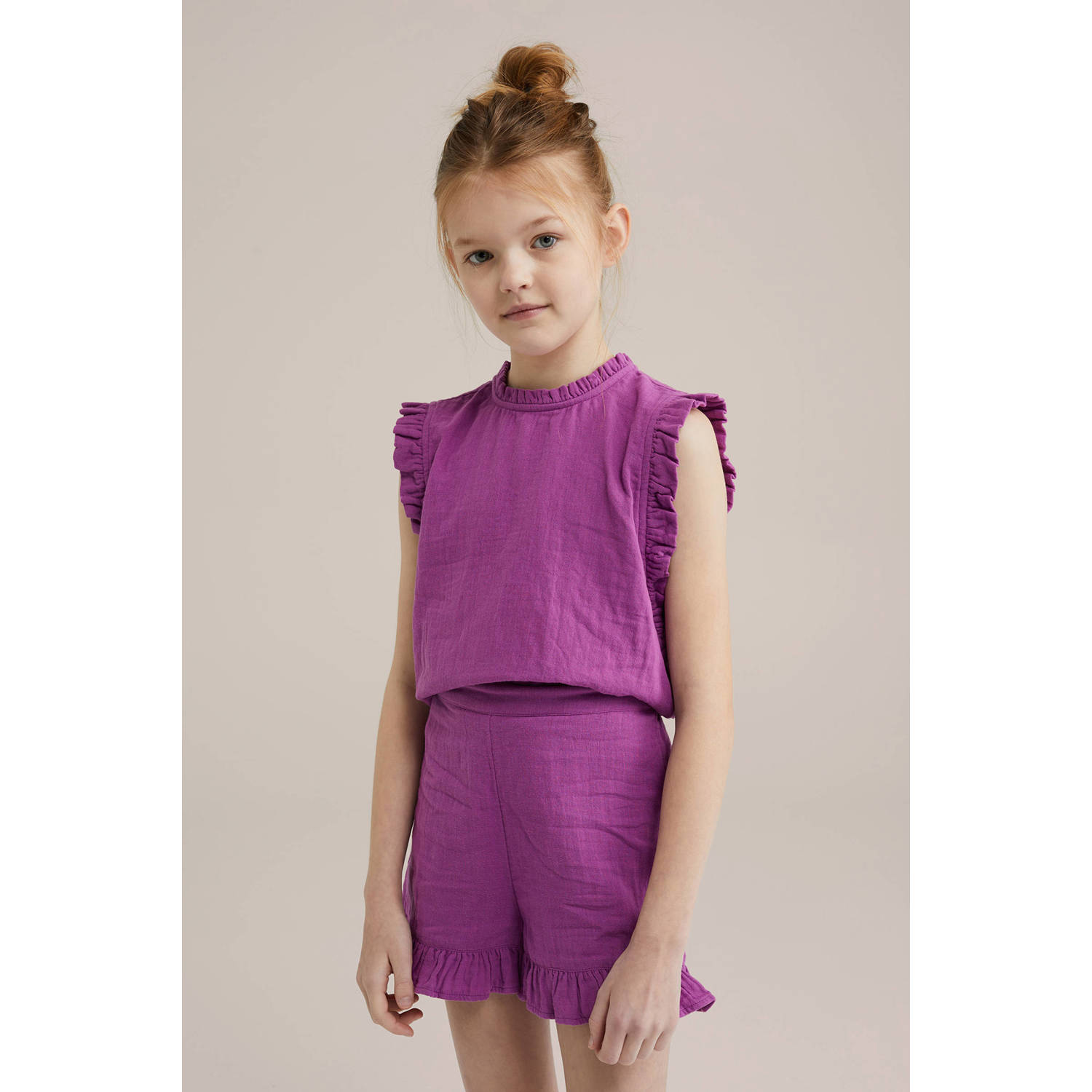 WE Fashion mouwloze top paars