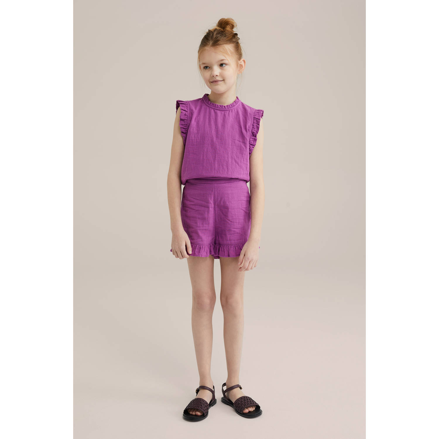 WE Fashion mouwloze top paars