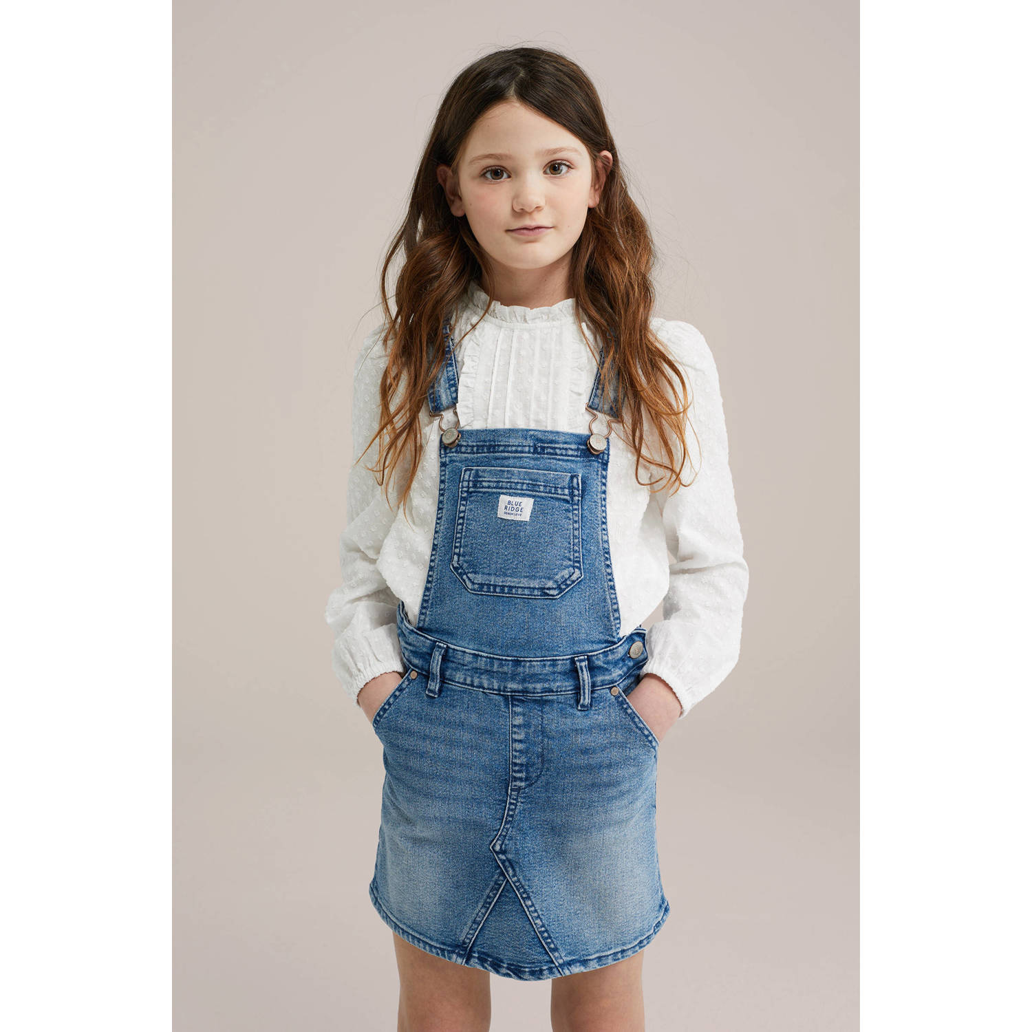 WE Fashion Blue Ridge spijkerjurk medium blue denim