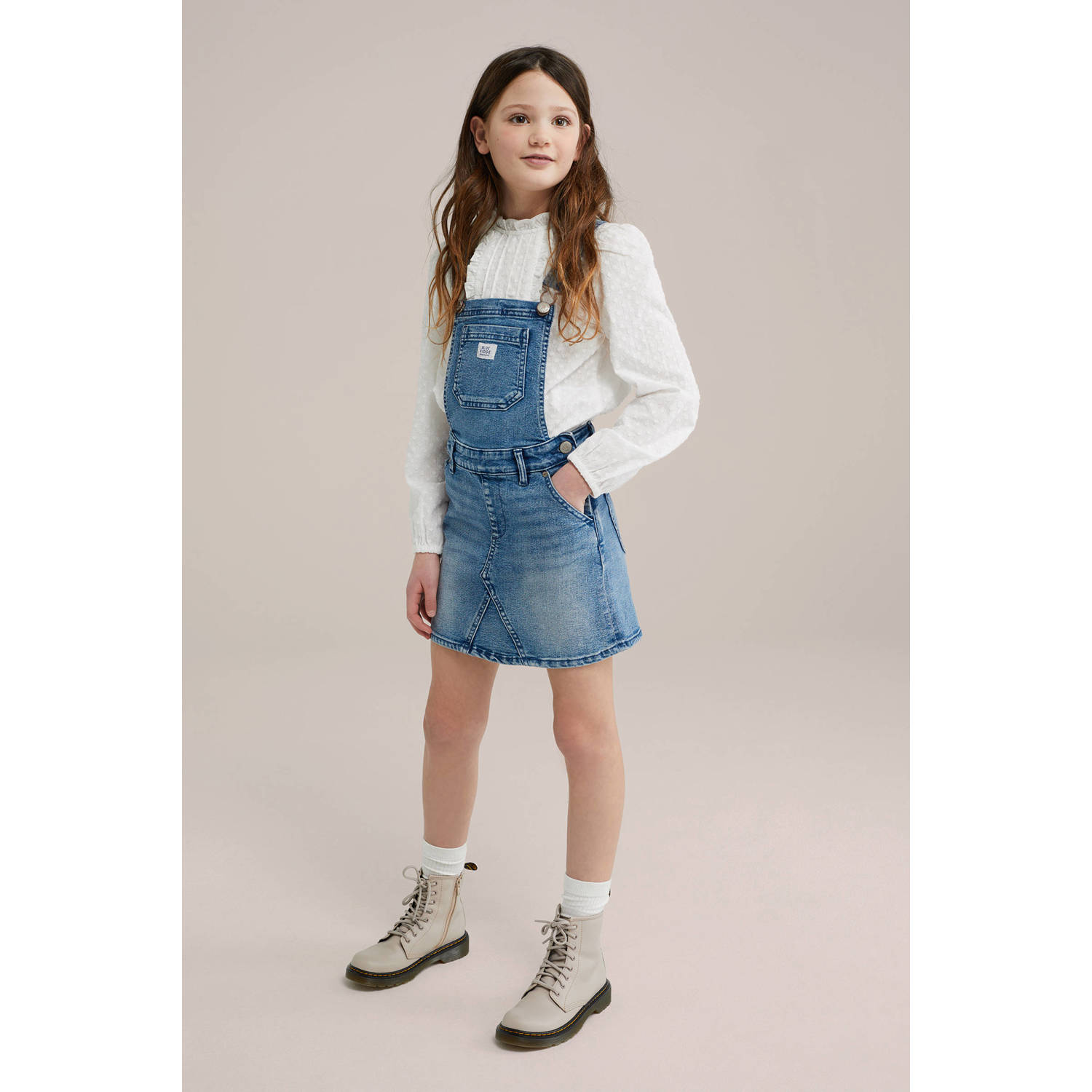 WE Fashion Blue Ridge spijkerjurk medium blue denim