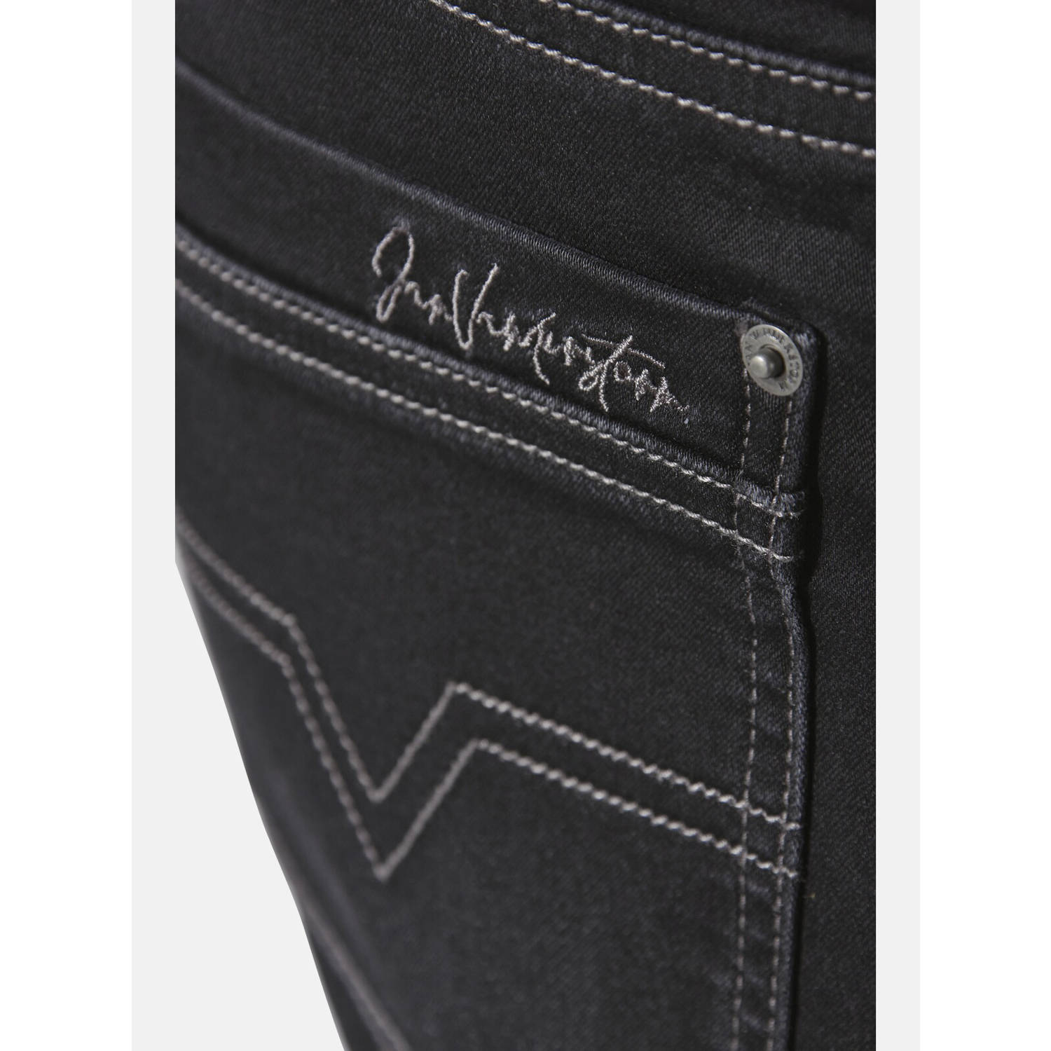 Jan Vanderstorm loose denim short GULLBRAND Plus Size zwart