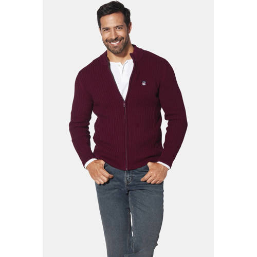 Jan Vanderstorm +FIT Collectie gebreid vest ONERVA Plus Size donkerrood afbeelding
