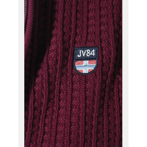Jan Vanderstorm +FIT Collectie gebreid vest ONERVA Plus Size donkerrood afbeelding