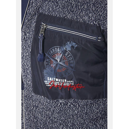 Jan Vanderstorm gebreid vest DJARKE Plus Size donkerblauw afbeelding