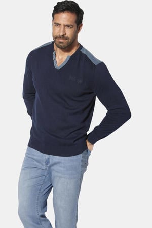 trui fijn gebreid JORGIR Plus Size donkerblauw