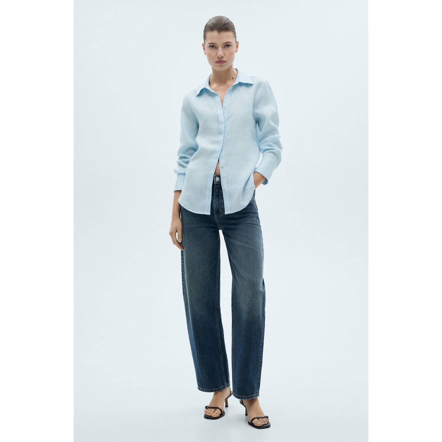 Mango blouse lichtblauw