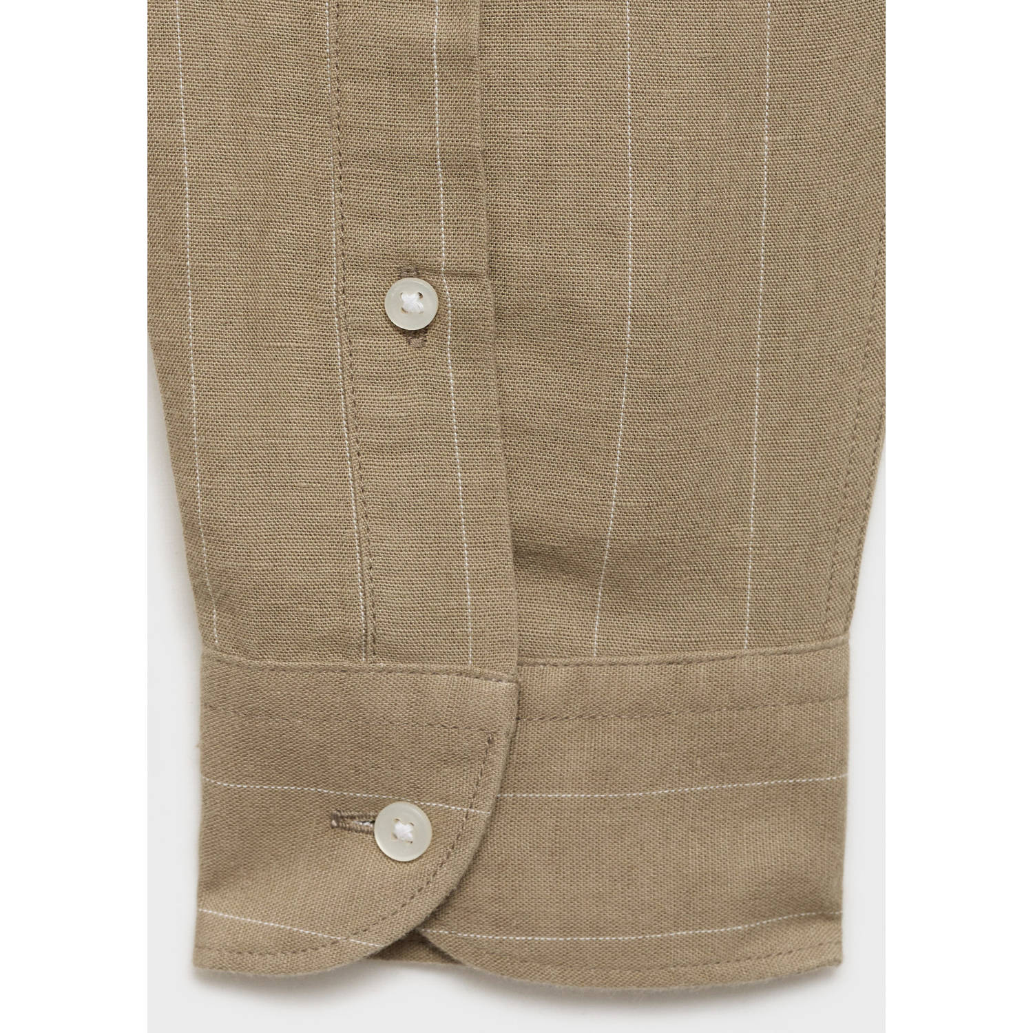 Mango Man linnen casual overhemd beige