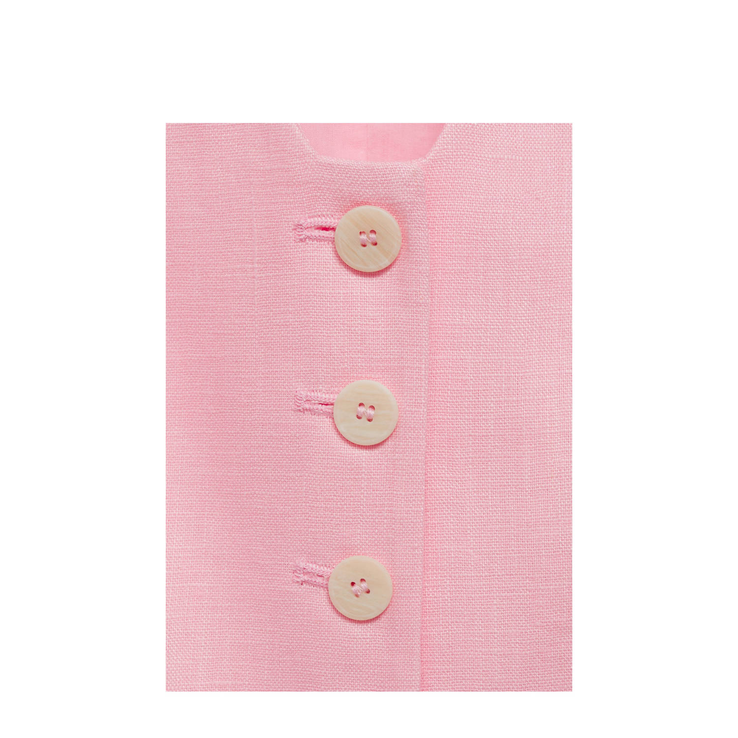Mango linnen gilet lichtroze