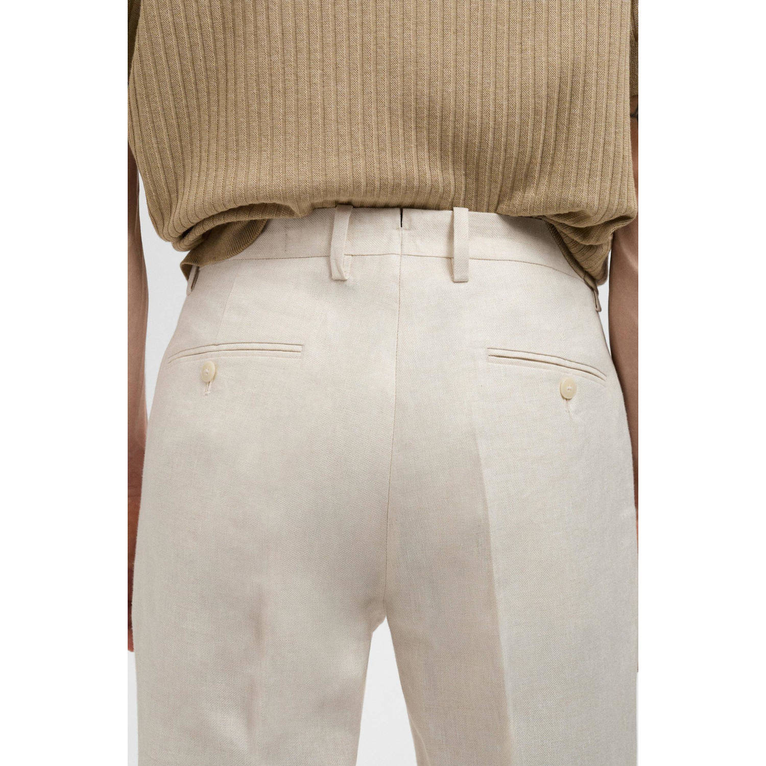 Mango Man slim pantalon ecru
