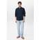 Mango Man linnen casual overhemd donkerblauw