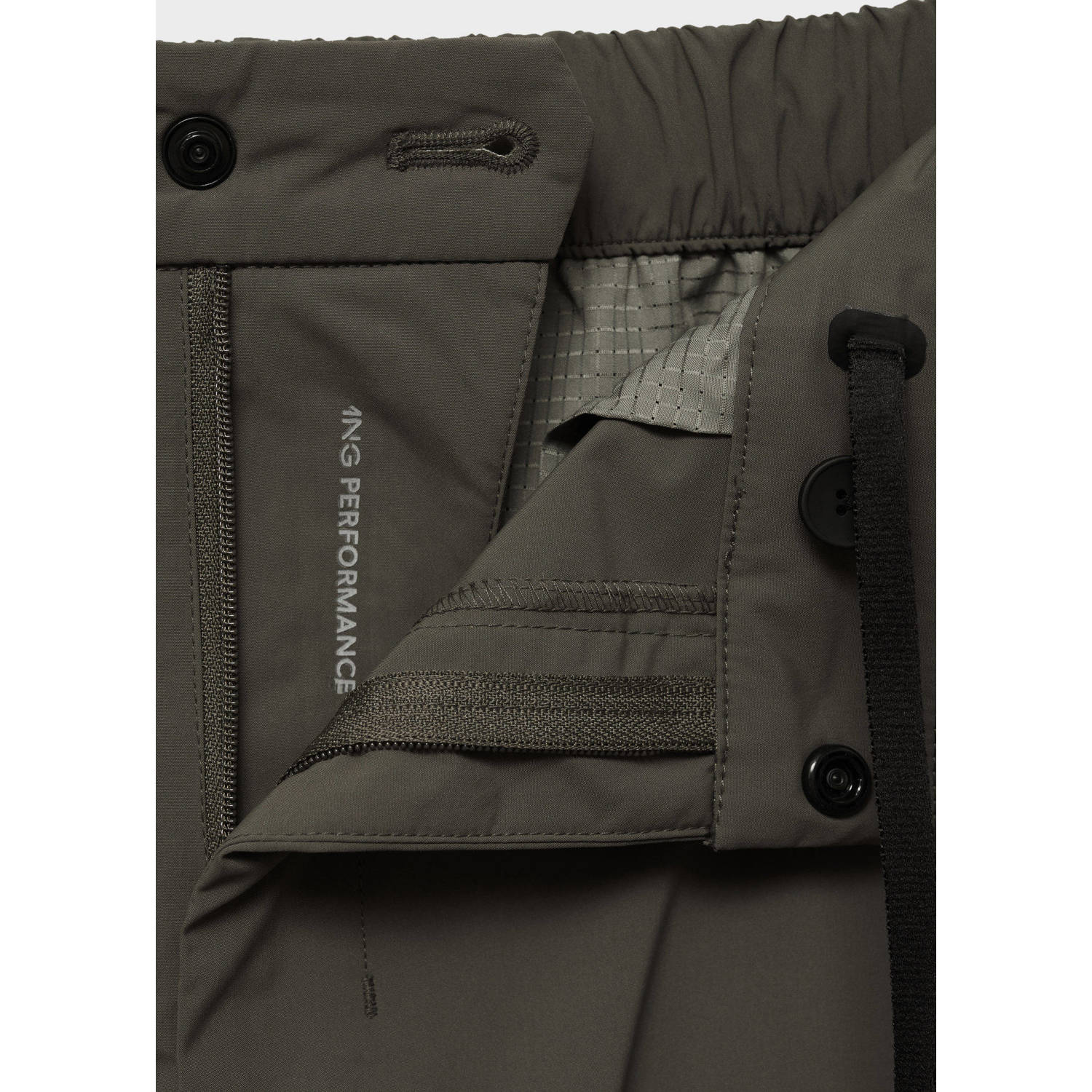 Mango Man slim cargo broek donkergroen