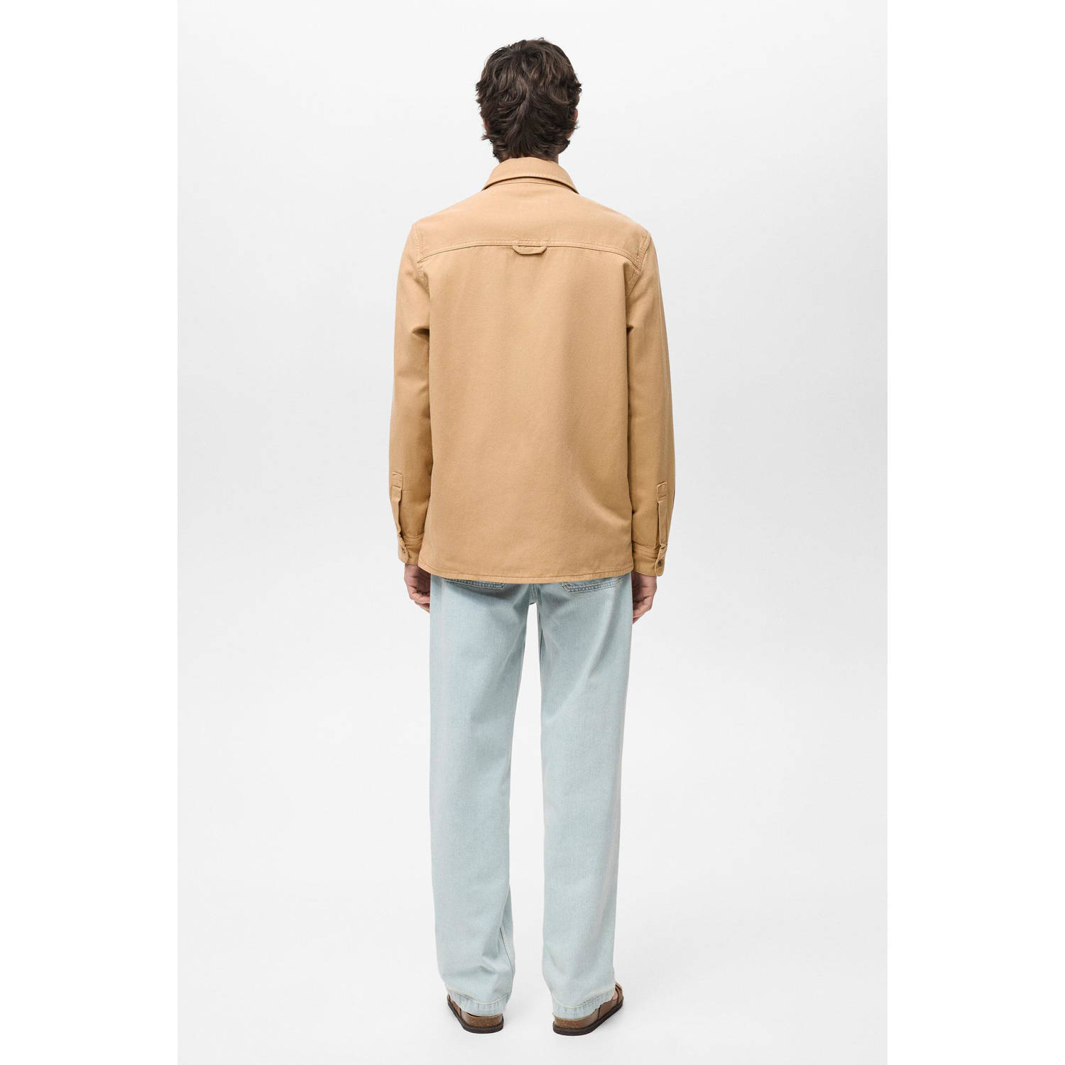 Mango Man overshirt lichtbruin