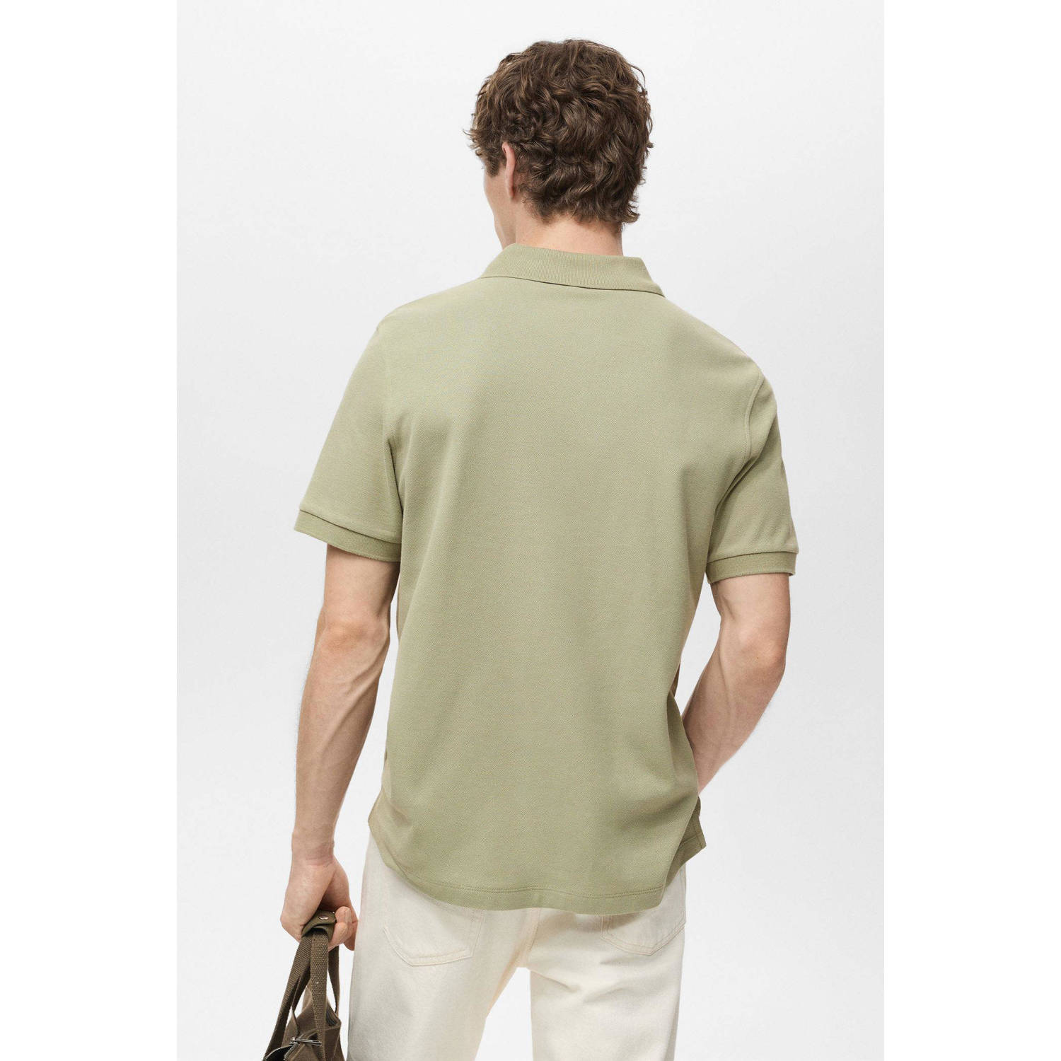 Mango Man regular polo groen