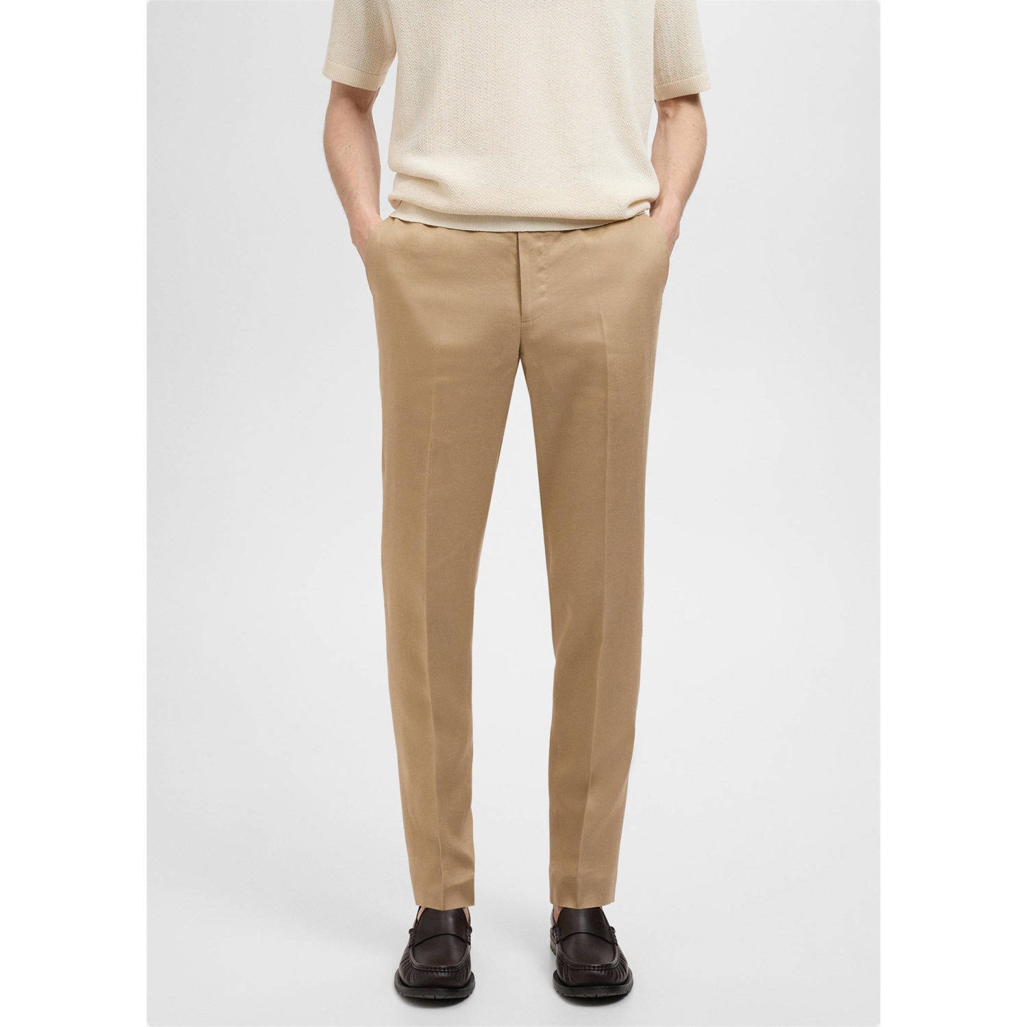 Mango Man slim pantalon beige