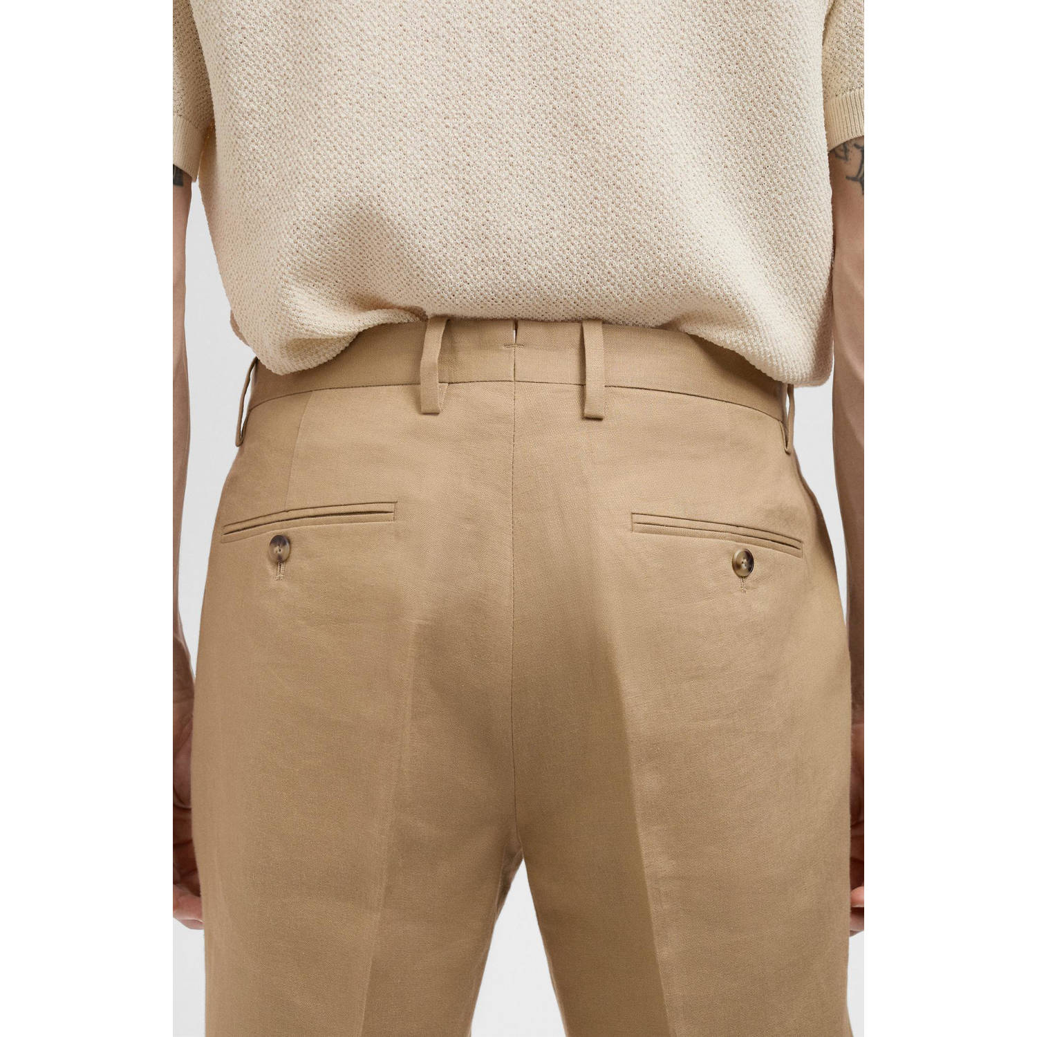 Mango Man slim pantalon beige