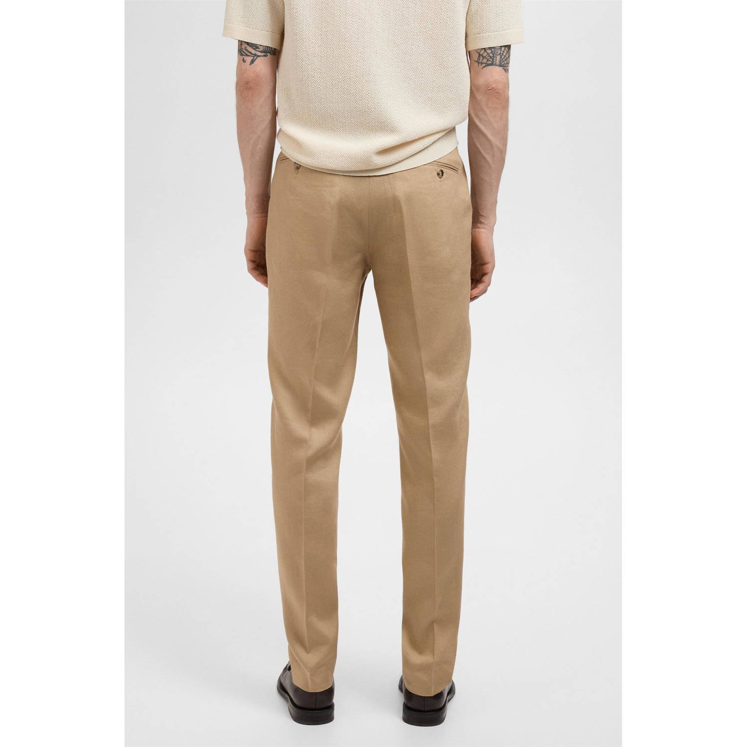 Mango Man slim pantalon beige
