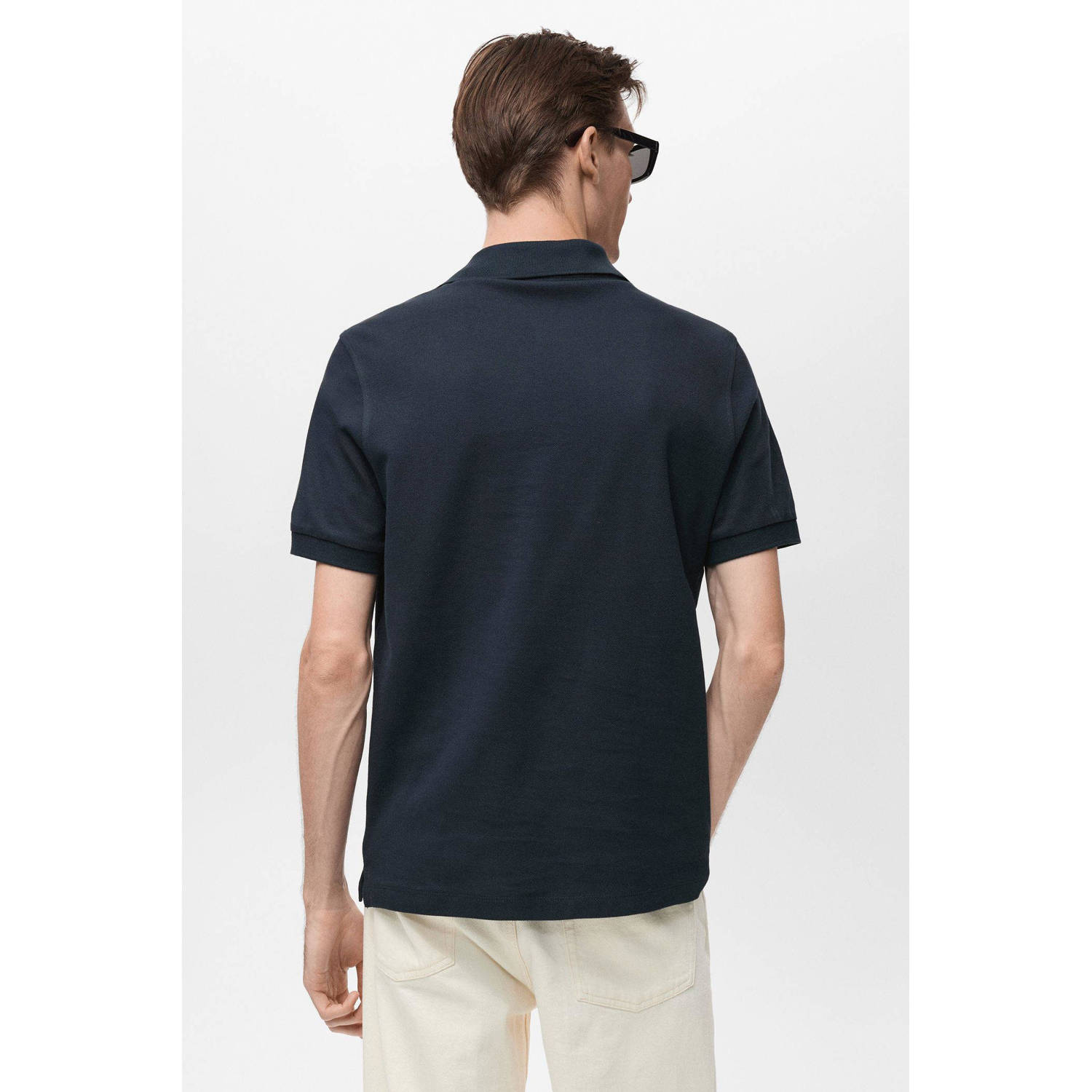 Mango Man regular polo donkerblauw