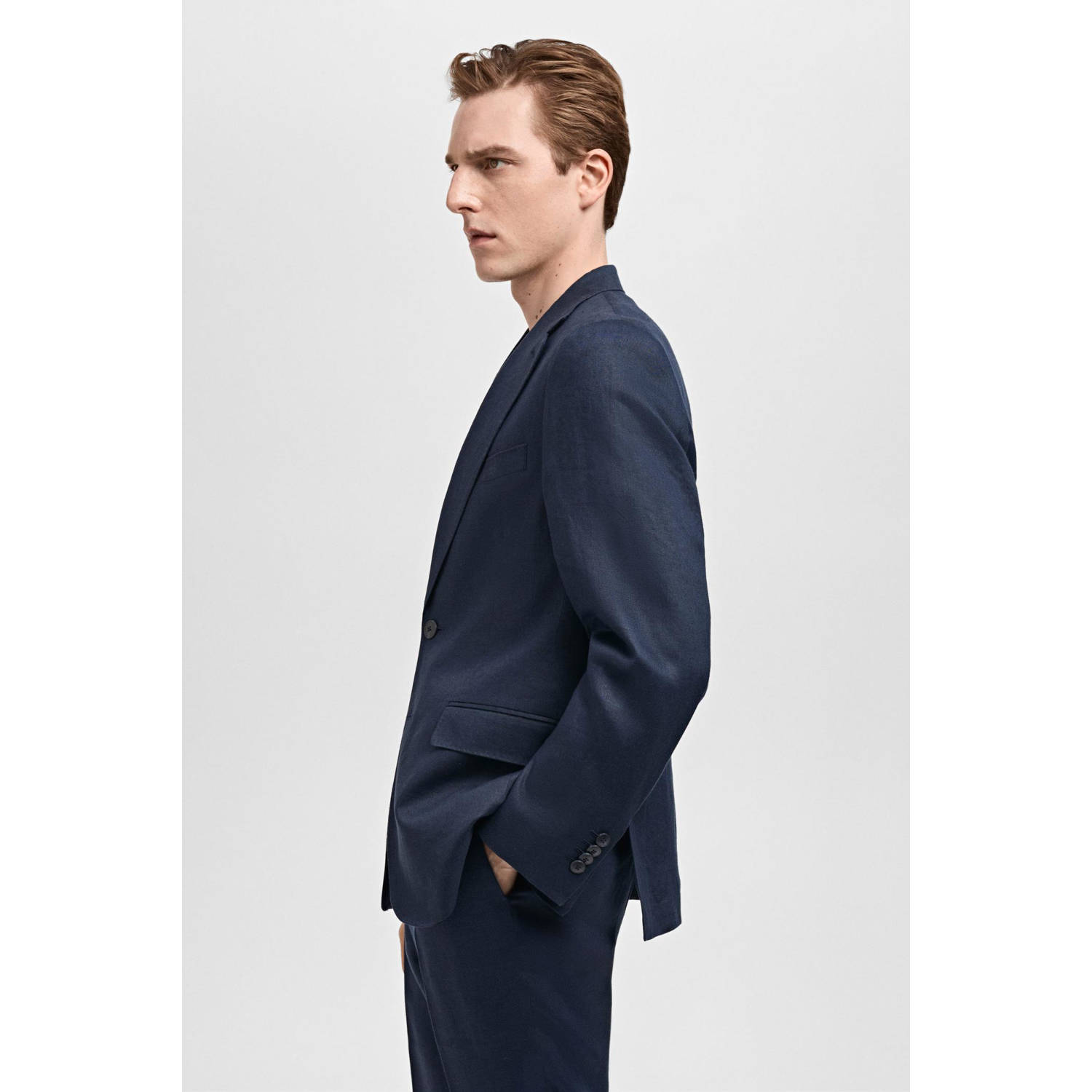 Mango Man colbert donkerblauw