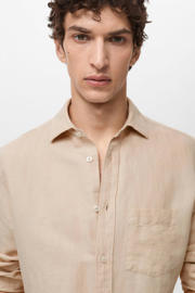 thumbnail: Mango Man linnen casual overhemd beige