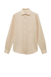 thumbnail: Mango Man linnen casual overhemd beige