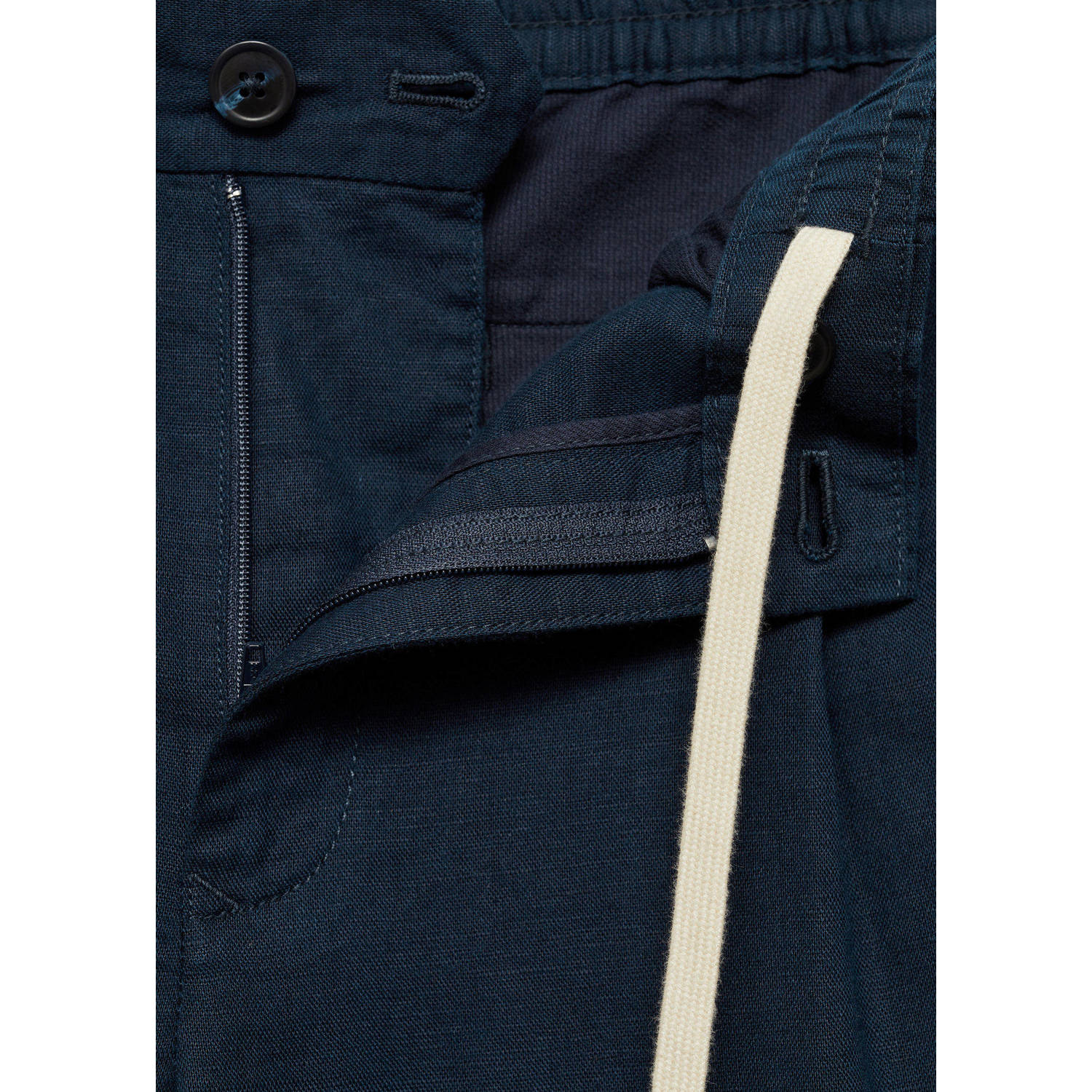 Mango Man slim fit casual broek marine