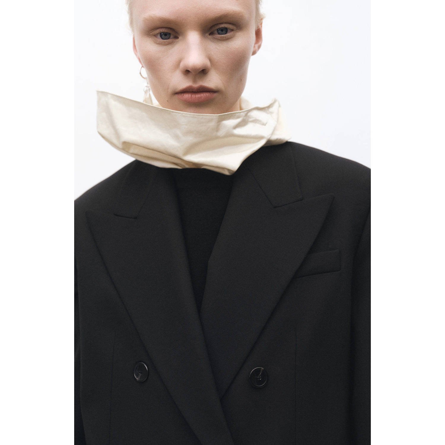 Mango regular blazer zwart