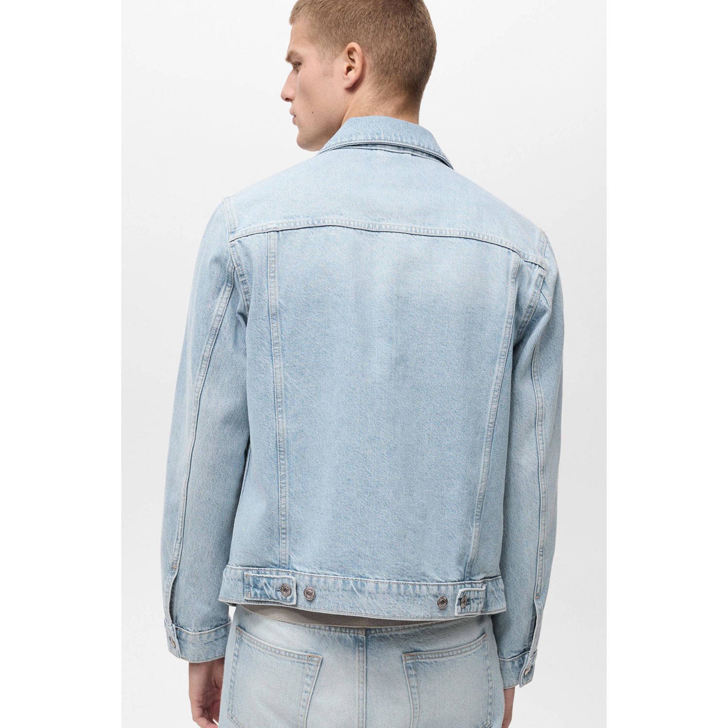 Mango Man spijkerjas light blue denim