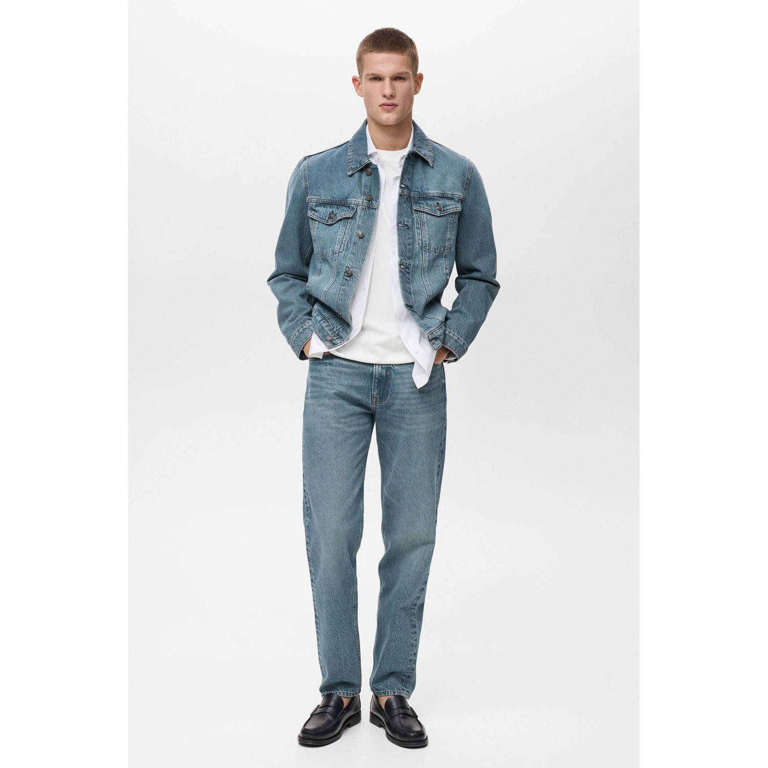 Mango Man spijkerjas blauw