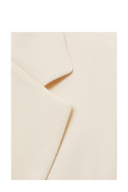 thumbnail: Ecru dames Mango regular blazer van viscose met effen, lange mouwen, reverskraag en knoopsluiting