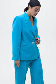 thumbnail: Mango regular blazer medium blue denim