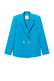 thumbnail: Mango regular blazer medium blue denim