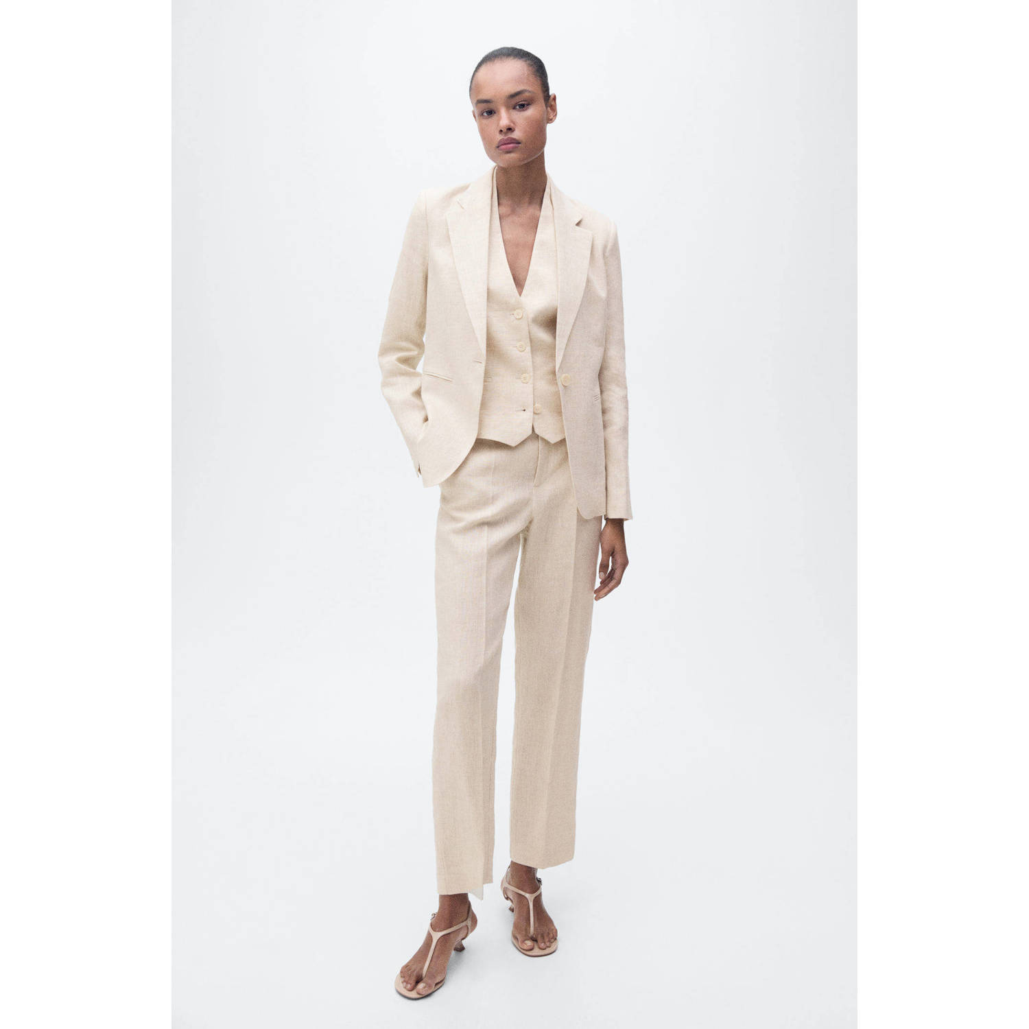 Mango regular blazer beige