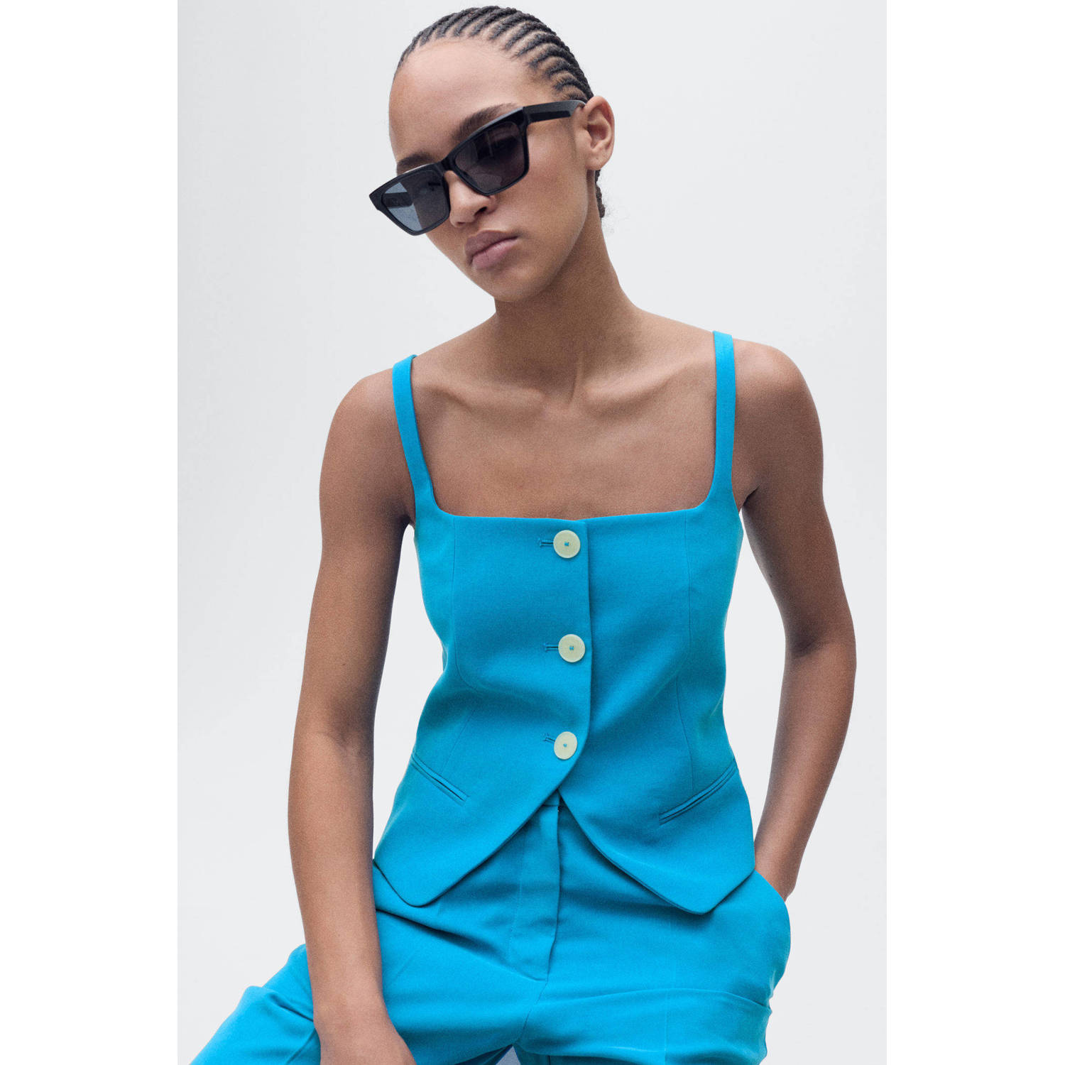 Mango gilet blauw